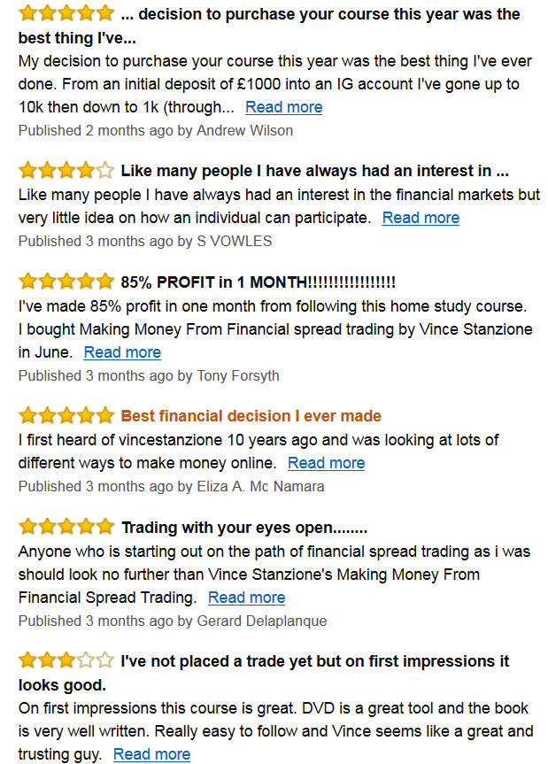 vince stanzione reviews making money financial spread trading